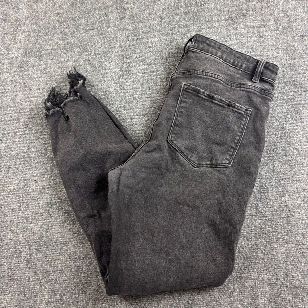 VERVET Womens Black Denim Raw Hem Distressed Skinny Jeans size: 30